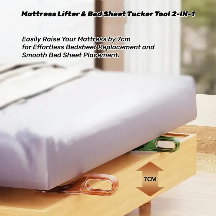 2 in 1 Mattress Lifter & Bed Sheet Tucker Tool (Pack of 2)