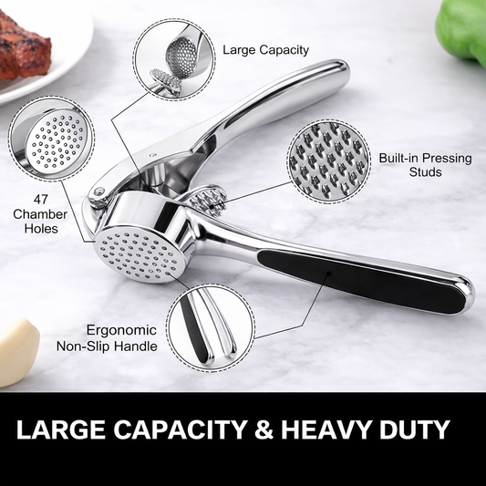 🧄 Premium Stainless Steel Garlic Crusher